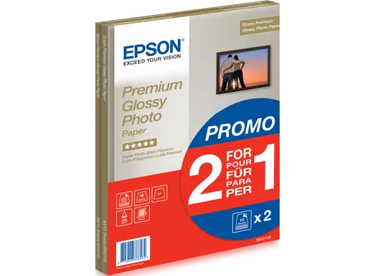 EPSON PAPIER PREMIUM GLACE A4 15F 1+1 2